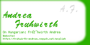 andrea fruhwirth business card